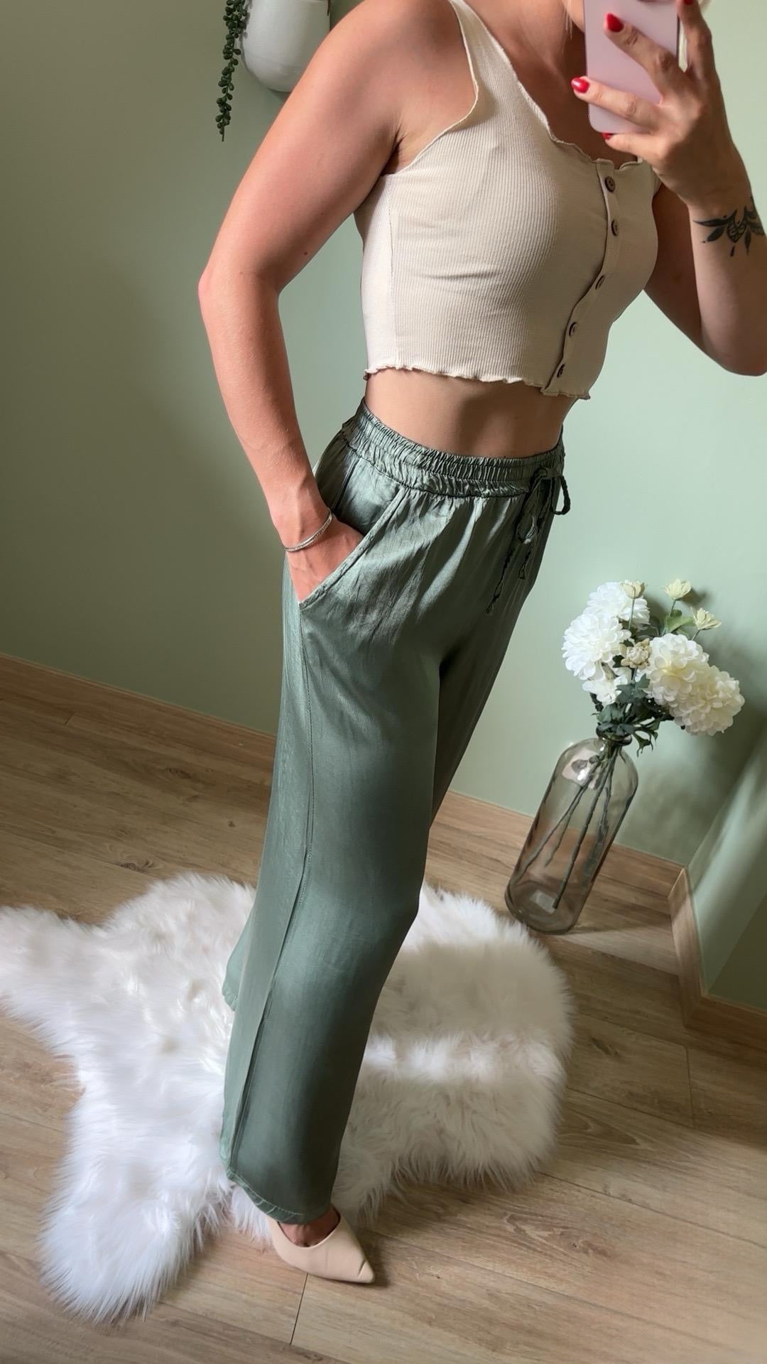 Pantalon fluide vert